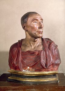condottiere Niccolo da Uzzano（1359-1431）（彩色兵马俑）的肖像胸像（另见100339和228520）